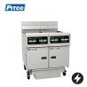 Pitco SE14C-2/FD 2 Bank Electric Deep Fryer with Computer Controls and Filter Drawer System 22lt