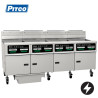 Pitco SE18C-4/FD 4 Bank Electric Deep Fryer with Computer Controls and Filter Drawer System 38lt