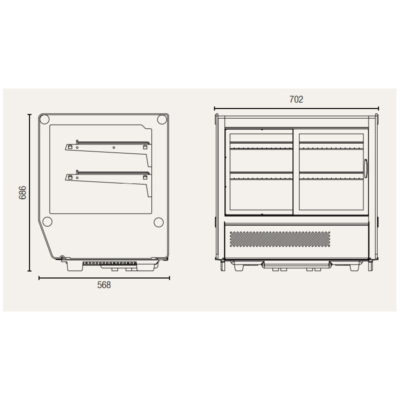 EXQUISITE COMMERCIAL COUNTER TOP CAKE DISPLAY REFRIGERATORS CTC 160 S
