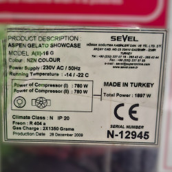 Used Aspen 16G Gelati Display Freezer 16 Tub - ST25UK376