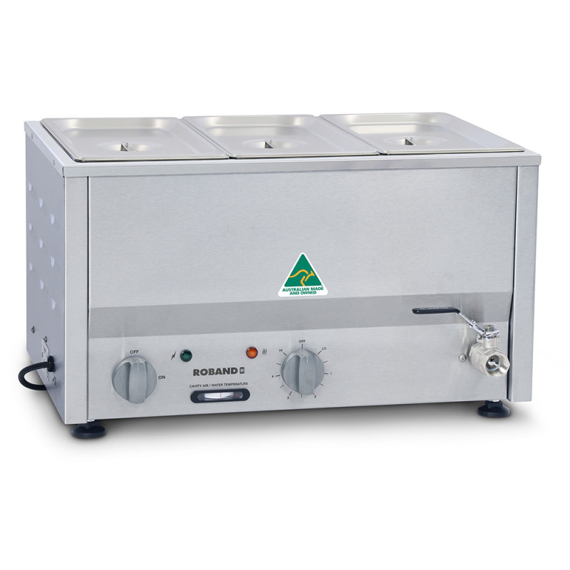 Roband BM2C Counter Top Bain Marie 3 x 1/3 size 150mm pans