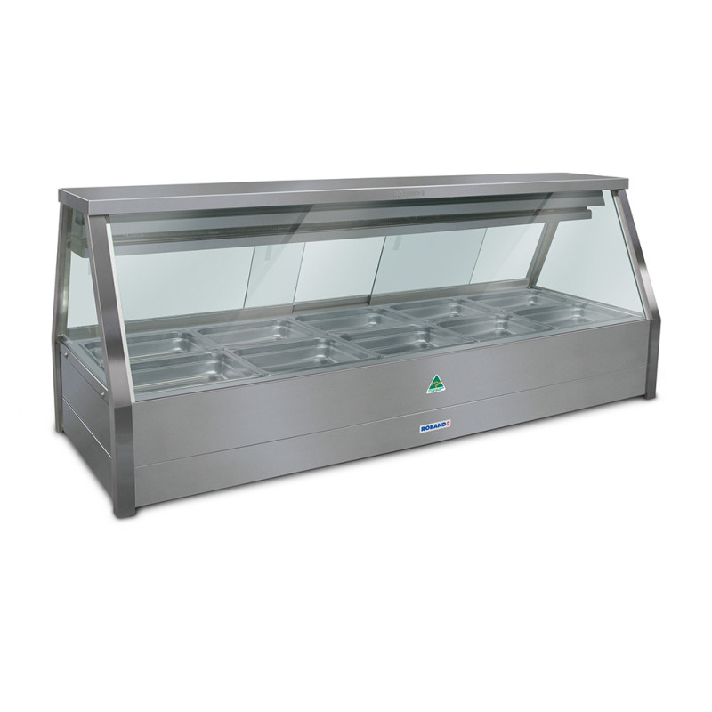 Roband EFX25RD Straight Glass Refrigerated Display Bar - Piped and Foamed only (no motor), 10 pans