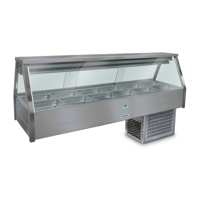 Roband ERX26RD Straight Glass Refrigerated Display Bar, 12 pans