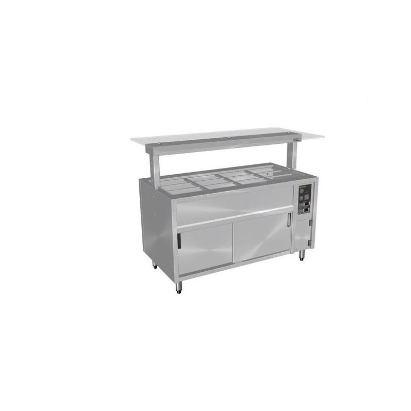 Culinaire Mobile Refrigerated Island Buffet Stainless Steel Top & Panels - CR.IBSS.CWCF.U.GSB.4