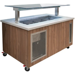Culinaire  Mobile Refrigerated Island Buffet Stainless Steel Top & Joinery Panels - CR.IBSJ.CWCF.U.GSF.4