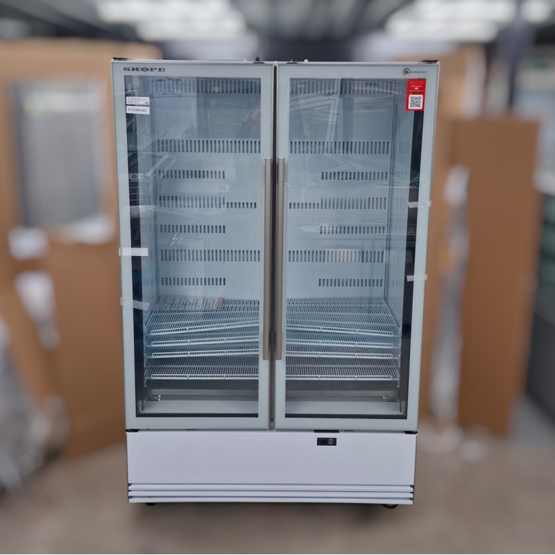 Ex-Display Skope BME1200N-A White 2 Glass Door Display Fridge - ST25NK365