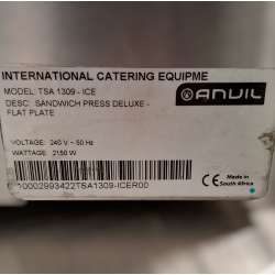 Used Anvil TSA1009 Sandwich Press Flat Plate - ST25UK262