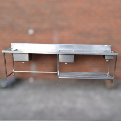 Used Stainless Steel 3m Long Triple Sink Bench - ST25UK419