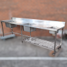 Used Stainless Steel 3m Long Triple Sink Bench - ST25UK419