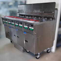 Used Pitco SELV14-4 Electric 4 Bank Deep Fryer with Filter Drawer System - ST25UK237