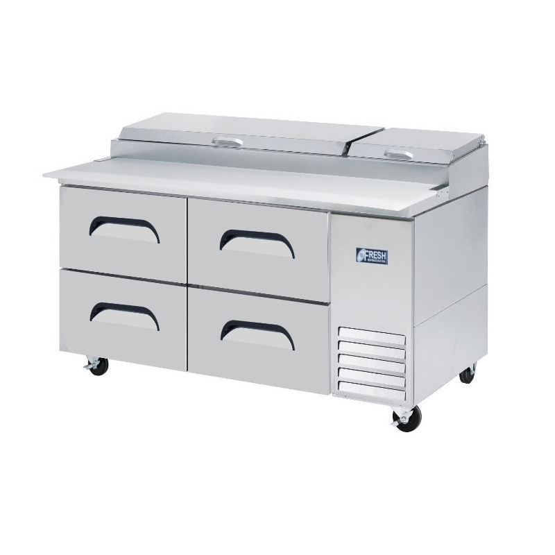 FRESH REFRIGERATION PIZZA PREPARATION TABLE (DRAWER) - FPT-67-D2