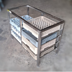 Used Stainless Steel Commercial Underbench Dishwashers Racks Holder - ST26UK014