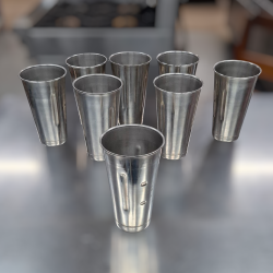 Used Roband WA132 Stainless Steel Milkshaker Cups (x8)