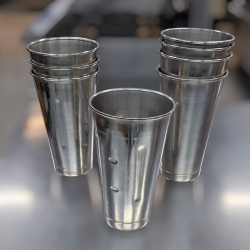 Used Roband WA132 Stainless Steel Milkshaker Cups (x8)