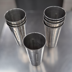 Used Roband WA132 Stainless Steel Milkshaker Cups (x8)