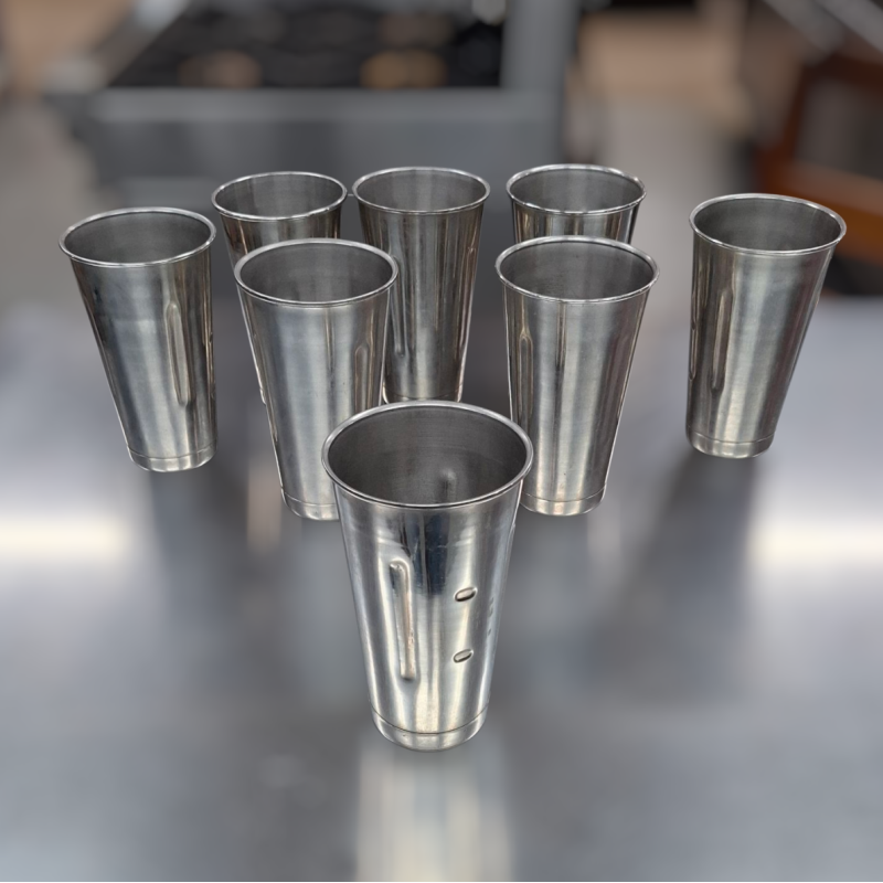 Used Roband WA132 Stainless Steel Milkshaker Cups (x8)