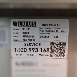 Used Luus CS-9P Gas 900mm Griddle With Stand - ST25UK411