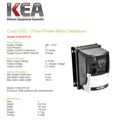 Cyclo CVSD-075-33 - Three Phase Variable Speed Fan Controller - IP66