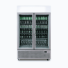 Bromic GM1100LS-NR Upright Display Fridge - 1082L - 2 Door - Flat Glass - Lightbox - Silver