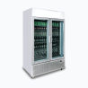 Bromic GM1100LS-NR Upright Display Fridge - 1082L - 2 Door - Flat Glass - Lightbox - Silver