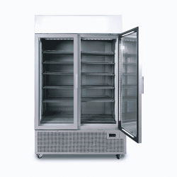 Bromic GM1100LS-NR Upright Display Fridge - 1082L - 2 Door - Flat Glass - Lightbox - Silver