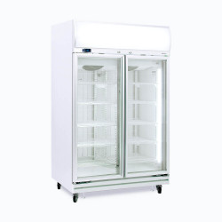 Bromic UF1000LF Upright Display Freezer - 976L - 2 Doors - Flat Glass - Lightbox