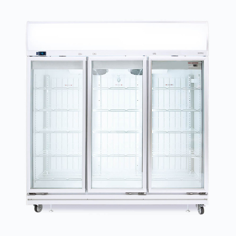 Bromic UF1500LF Upright Display Freezer - 1507L - 3 Doors - Flat Glass - Lightbox