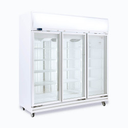 Bromic UF1500LF Upright Display Freezer - 1507L - 3 Doors - Flat Glass - Lightbox