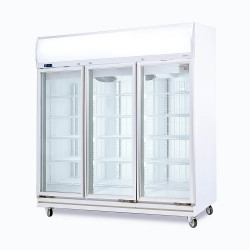 Bromic UF1500LF Upright Display Freezer - 1507L - 3 Doors - Flat Glass - Lightbox