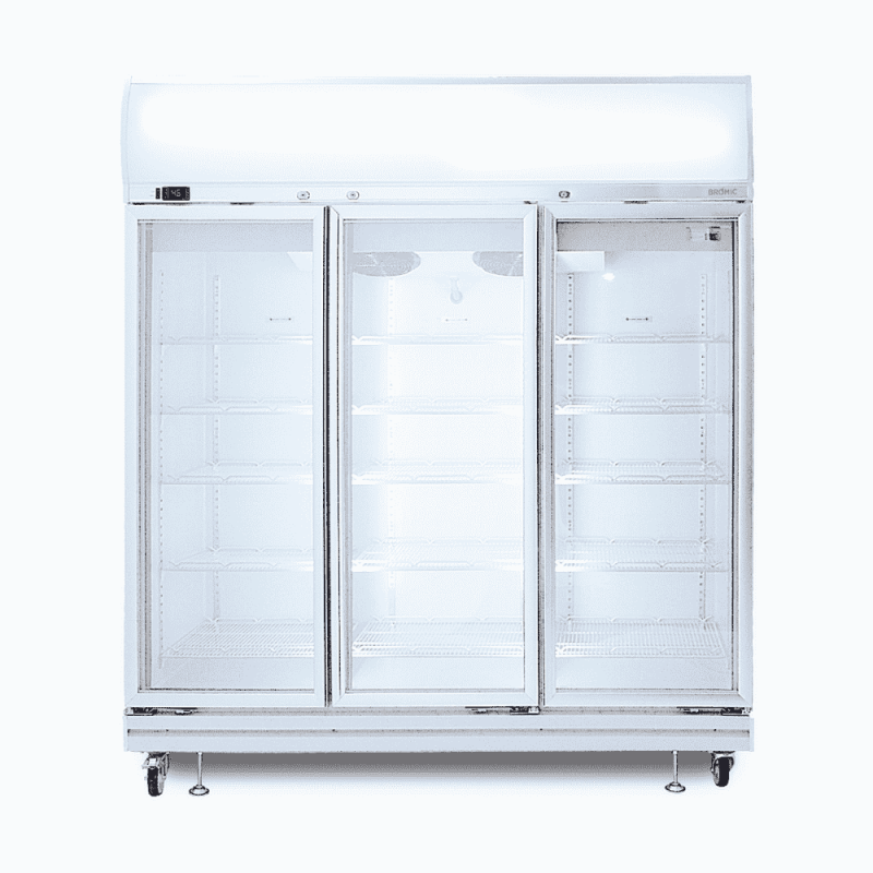 Bromic GD1500LF Upright Display Fridge - 1507L - 3 Doors - Flat Glass - Lightbox