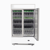 Bromic GM1000LWCAS Upright Display Fridge - 960L - 2 Doors - Flat Glass - Cassette - White