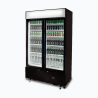 Bromic GM1000LBCAS Upright Display Fridge - 960L - 2  Doors - Flat Glass - Cassette - Black