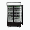 Bromic GM1000LBCAS Upright Display Fridge - 960L - 2  Doors - Flat Glass - Cassette - Black