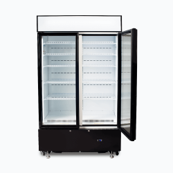 Bromic GM1000LBCAS Upright Display Fridge - 960L - 2  Doors - Flat Glass - Cassette - Black