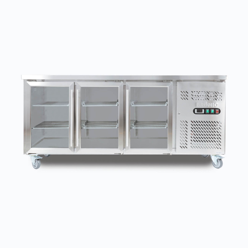 Bromic UBC1795GD-NR Under Bench Display Fridge - 417L - 3 Doors - Glass
