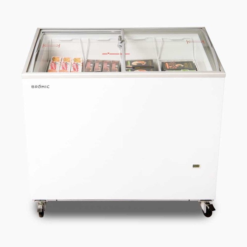 Bromic CF0300ATCG-NR Display Chest Freezer - 264L - Curved Glass Top