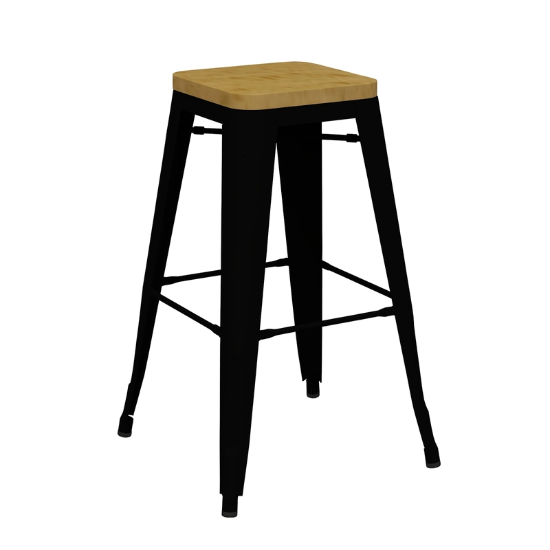 Furnlink Riviera 750 Stool With Timber Seat by Durafurn