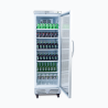 Bromic GM0374-NR Upright Display Fridge - 372L - 1 Door - Flat Glass - White with Silver Trim