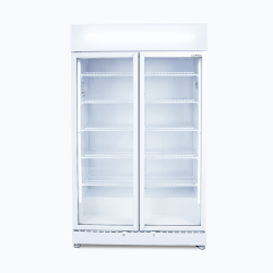 Bromic GM0900LWECO-NR Upright Display Fridge - 885L - 2 Doors - Flat Glass - White