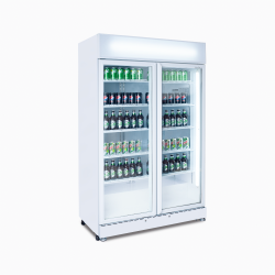 Bromic GM0900LWECO-NR Upright Display Fridge - 885L - 2 Doors - Flat Glass - White