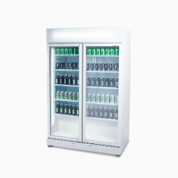 Bromic GM0900LWECO-NR Upright Display Fridge - 885L - 2 Doors - Flat Glass - White