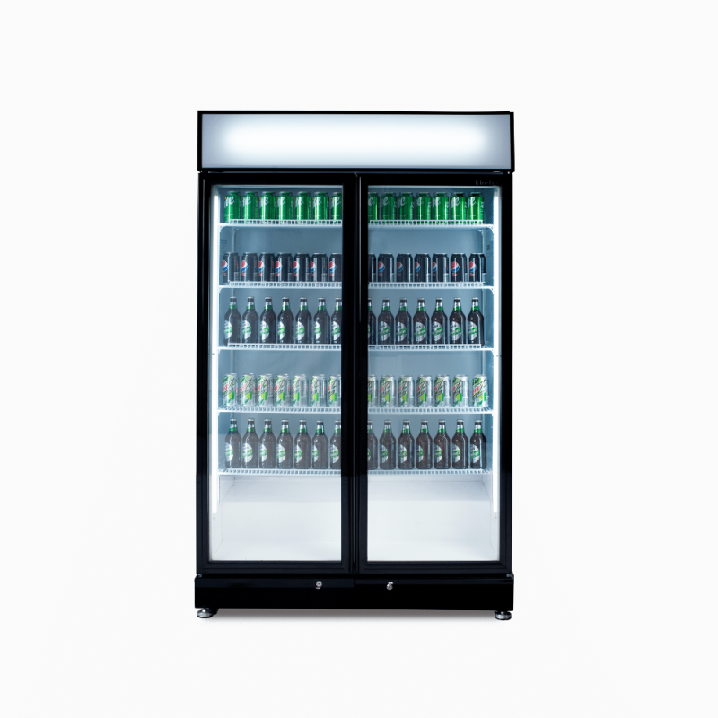 Bromic GM0900LBECO-NR Upright Display Fridge - 885L - 2 Doors - Flat Glass - Black