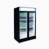 Bromic GM0900LBECO-NR Upright Display Fridge - 885L - 2 Doors - Flat Glass - Black