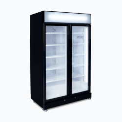 Bromic GM0900LBECO-NR Upright Display Fridge - 885L - 2 Doors - Flat Glass - Black