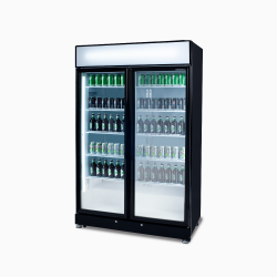 Bromic GM0900LBECO-NR Upright Display Fridge - 885L - 2 Doors - Flat Glass - Black