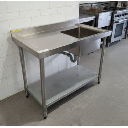 Used Stainless Steel Sink Bench With Drain - ST26UK036
