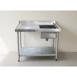 Used Stainless Steel Sink Bench With Drain - ST26UK036