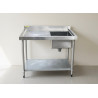 Used Stainless Steel Sink Bench With Drain - ST26UK036