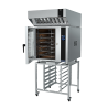 Turbofan E35T6-30 - Full Size Electric Convection Oven Touch Screen Control with Halton Ventless Hood on a Stainless Steel Stand