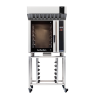 Turbofan E35T6-30 - Full Size Electric Convection Oven Touch Screen Control with Halton Ventless Hood on a Stainless Steel Stand